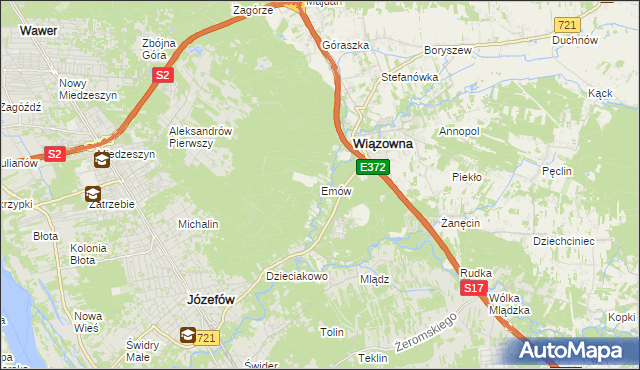 mapa Emów, Emów na mapie Targeo