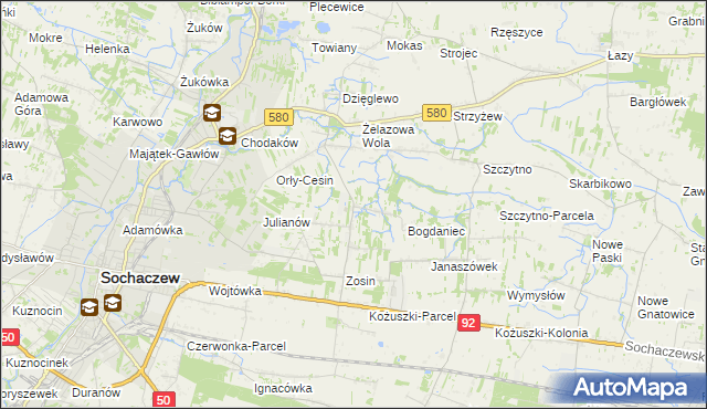 mapa Feliksów gmina Sochaczew, Feliksów gmina Sochaczew na mapie Targeo