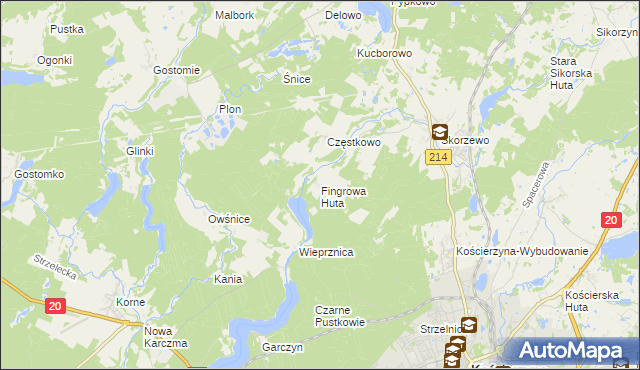 mapa Fingrowa Huta, Fingrowa Huta na mapie Targeo