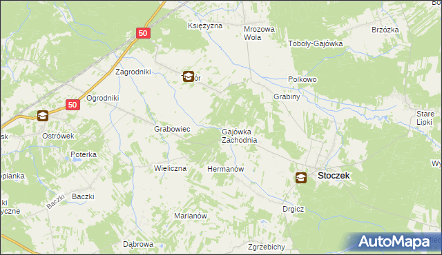 mapa Gajówka Zachodnia, Gajówka Zachodnia na mapie Targeo