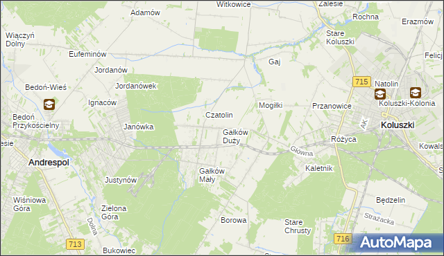 mapa Gałków Duży, Gałków Duży na mapie Targeo