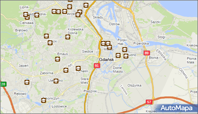 mapa Gdańska, Gdańsk na mapie Targeo