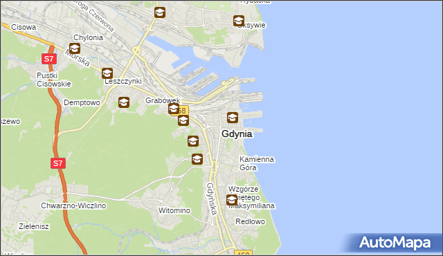 mapa Gdyni, Gdynia na mapie Targeo