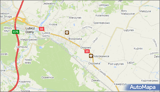 mapa Głogowo, Głogowo na mapie Targeo