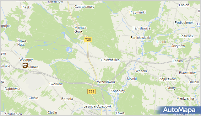 mapa Gnieździska, Gnieździska na mapie Targeo