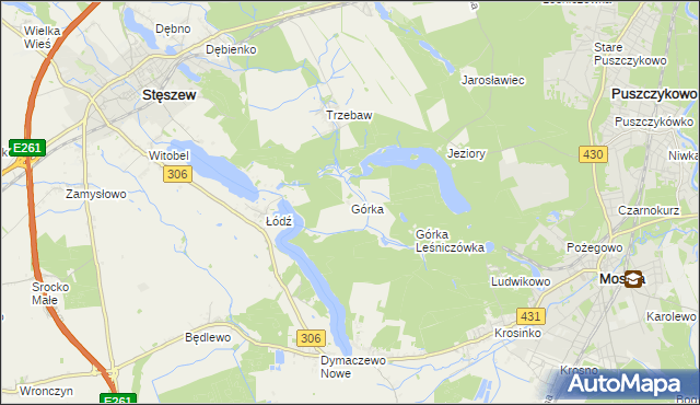 mapa Górka gmina Stęszew, Górka gmina Stęszew na mapie Targeo