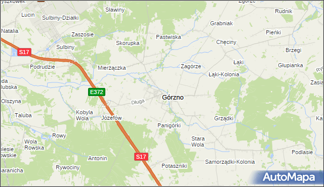 mapa Górzno powiat garwoliński, Górzno powiat garwoliński na mapie Targeo