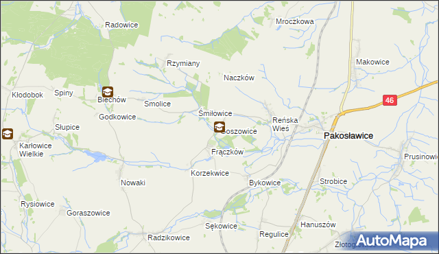 mapa Goszowice, Goszowice na mapie Targeo