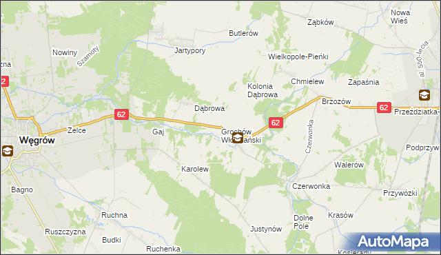 mapa Grochów Włościański, Grochów Włościański na mapie Targeo