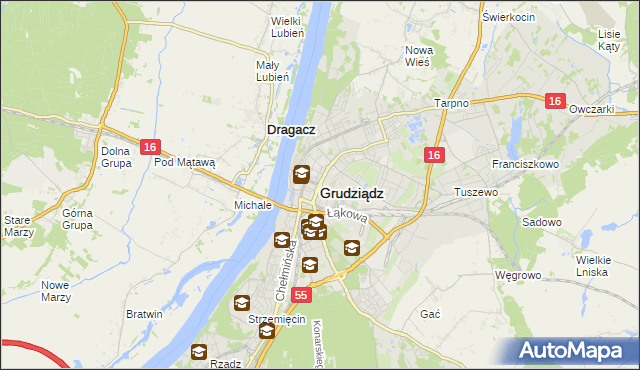 mapa Grudziądza, Grudziądz na mapie Targeo