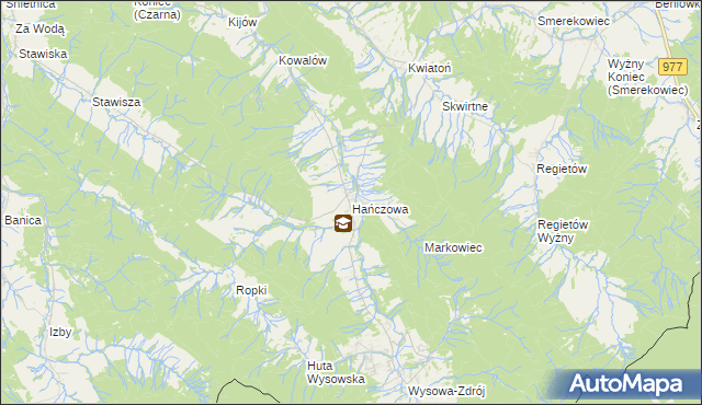 mapa Hańczowa, Hańczowa na mapie Targeo