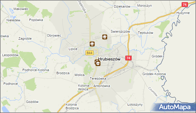 mapa Hrubieszów, Hrubieszów na mapie Targeo
