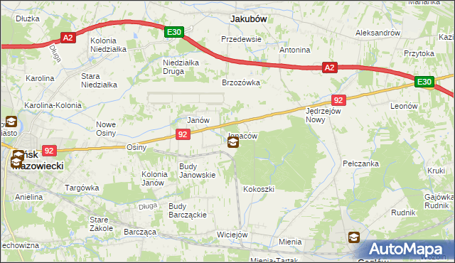 mapa Ignaców gmina Mińsk Mazowiecki, Ignaców gmina Mińsk Mazowiecki na mapie Targeo