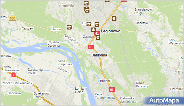mapa Jabłonna powiat legionowski, Jabłonna powiat legionowski na mapie Targeo