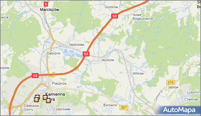 mapa Jaczków, Jaczków na mapie Targeo