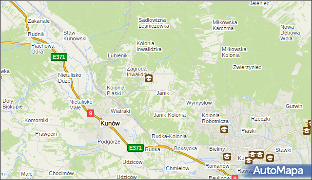 mapa Janik, Janik na mapie Targeo