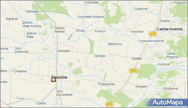mapa Janków gmina Żelazków, Janków gmina Żelazków na mapie Targeo