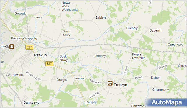 mapa Janochy, Janochy na mapie Targeo