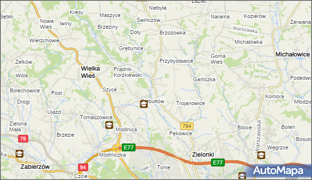 mapa Januszowice gmina Zielonki, Januszowice gmina Zielonki na mapie Targeo