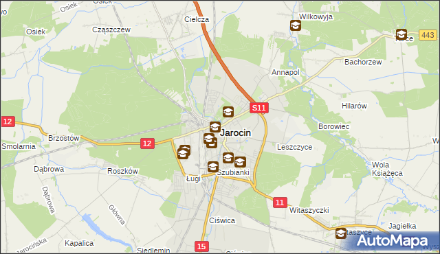 mapa Jarocin, Jarocin na mapie Targeo