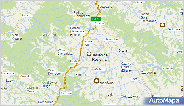 mapa Jasienica Rosielna, Jasienica Rosielna na mapie Targeo