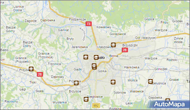 mapa Jasła, Jasło na mapie Targeo