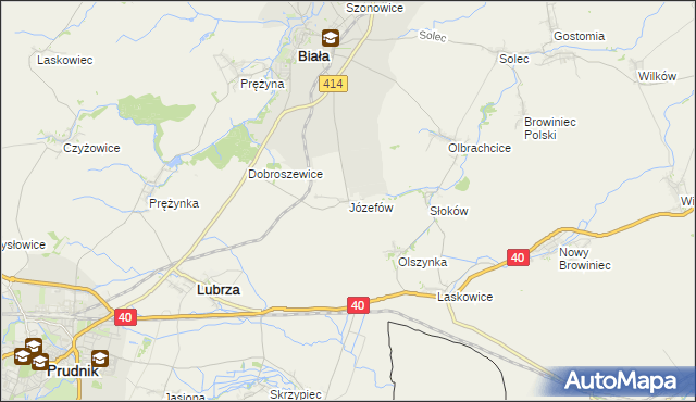 mapa Józefów gmina Biała, Józefów gmina Biała na mapie Targeo