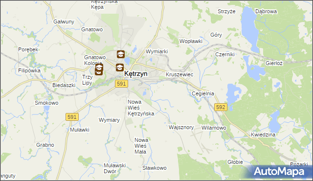 mapa Jurki gmina Kętrzyn, Jurki gmina Kętrzyn na mapie Targeo