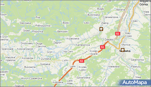 mapa Kamesznica, Kamesznica na mapie Targeo