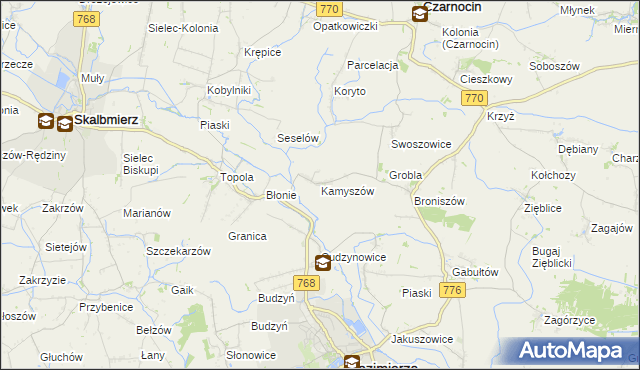 mapa Kamyszów, Kamyszów na mapie Targeo
