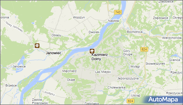 mapa Kazimierz Dolny, Kazimierz Dolny na mapie Targeo