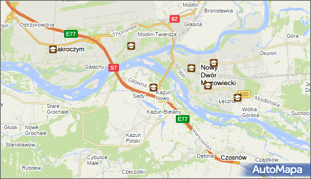 mapa Kazuń Nowy, Kazuń Nowy na mapie Targeo