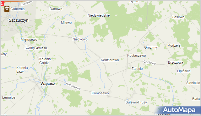 mapa Kędziorowo, Kędziorowo na mapie Targeo