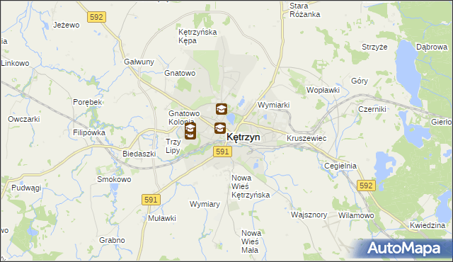 mapa Kętrzyn, Kętrzyn na mapie Targeo