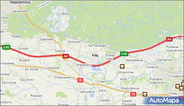 mapa Kłaj, Kłaj na mapie Targeo