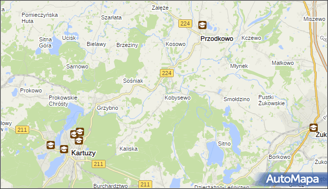 mapa Kobysewo, Kobysewo na mapie Targeo