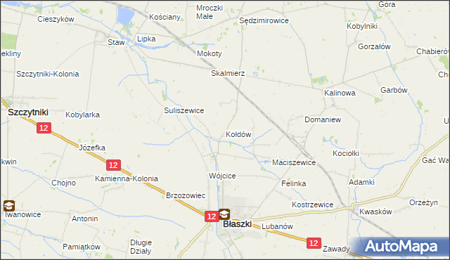 mapa Kołdów, Kołdów na mapie Targeo