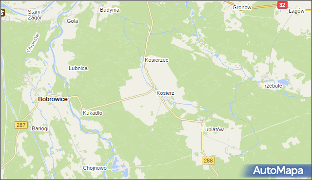 mapa Kosierz, Kosierz na mapie Targeo