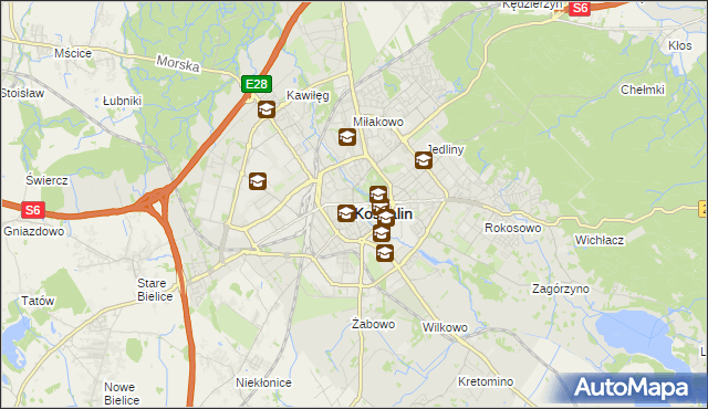 mapa Koszalina, Koszalin na mapie Targeo