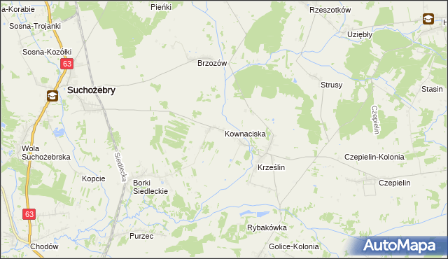 mapa Kownaciska, Kownaciska na mapie Targeo