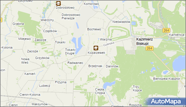 mapa Kozarzew, Kozarzew na mapie Targeo