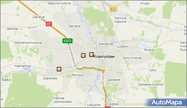 mapa Krasnystaw, Krasnystaw na mapie Targeo