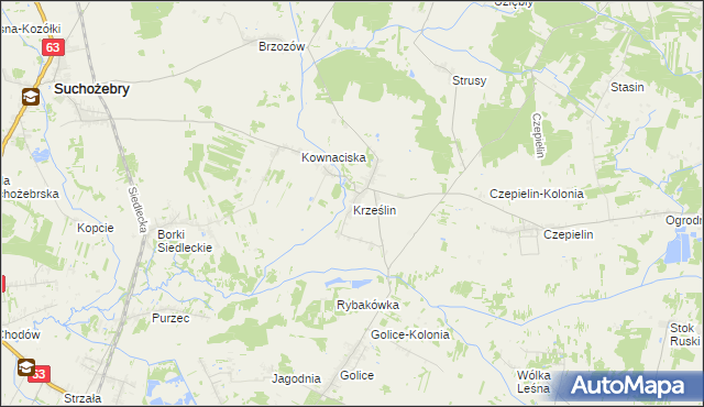 mapa Krześlin, Krześlin na mapie Targeo