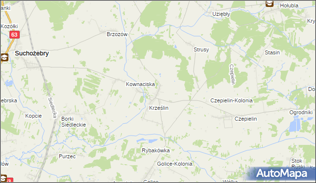 mapa Krześlinek, Krześlinek na mapie Targeo