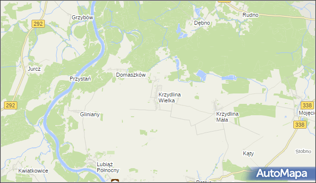 mapa Krzydlina Wielka, Krzydlina Wielka na mapie Targeo