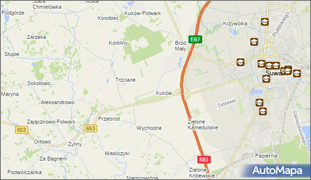 mapa Kuków gmina Suwałki, Kuków gmina Suwałki na mapie Targeo