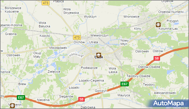 mapa Łask, Łask na mapie Targeo