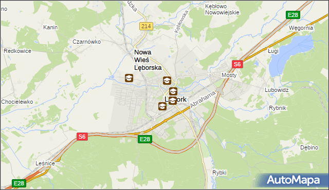 mapa Lębork, Lębork na mapie Targeo