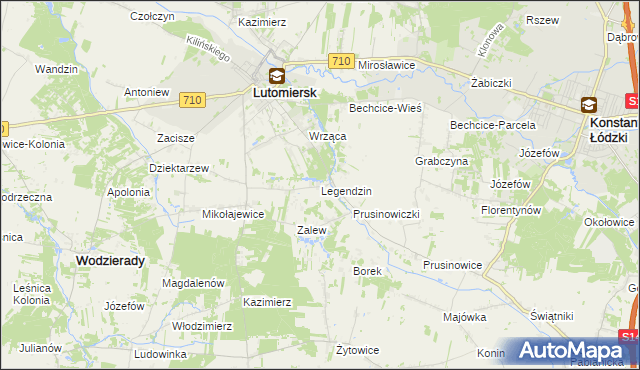mapa Legendzin, Legendzin na mapie Targeo