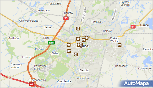 mapa Legnicy, Legnica na mapie Targeo